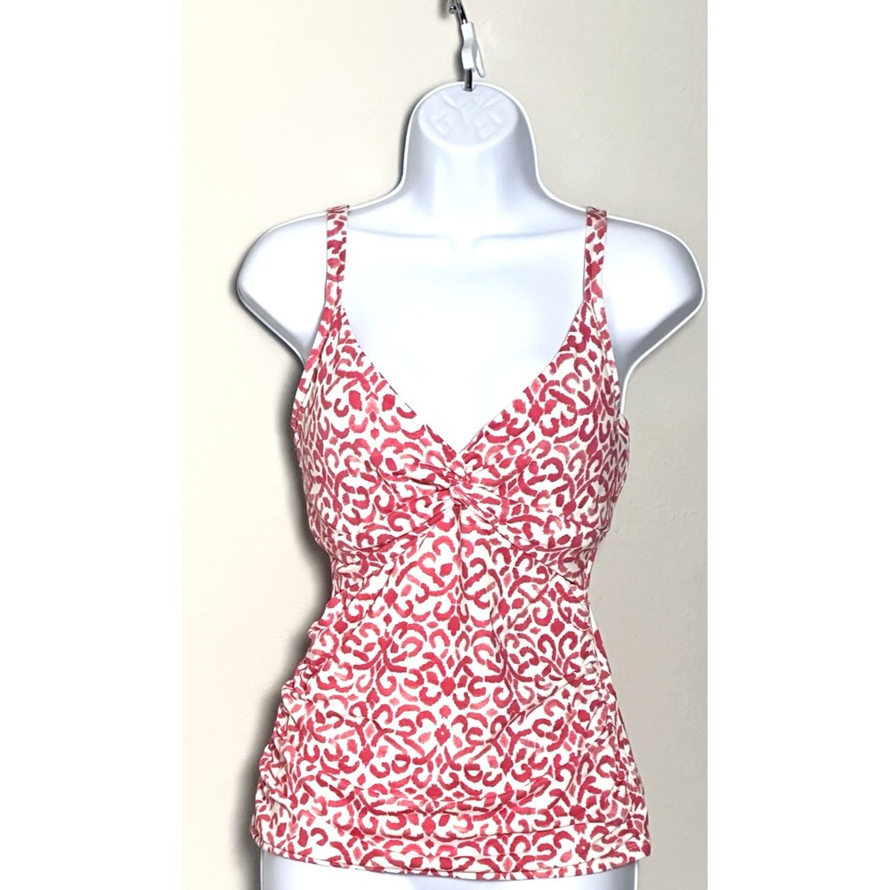 Tommy Bahama Women's Tankini Top Size M Pink White Swimsuit Top - Picture 5 of 16